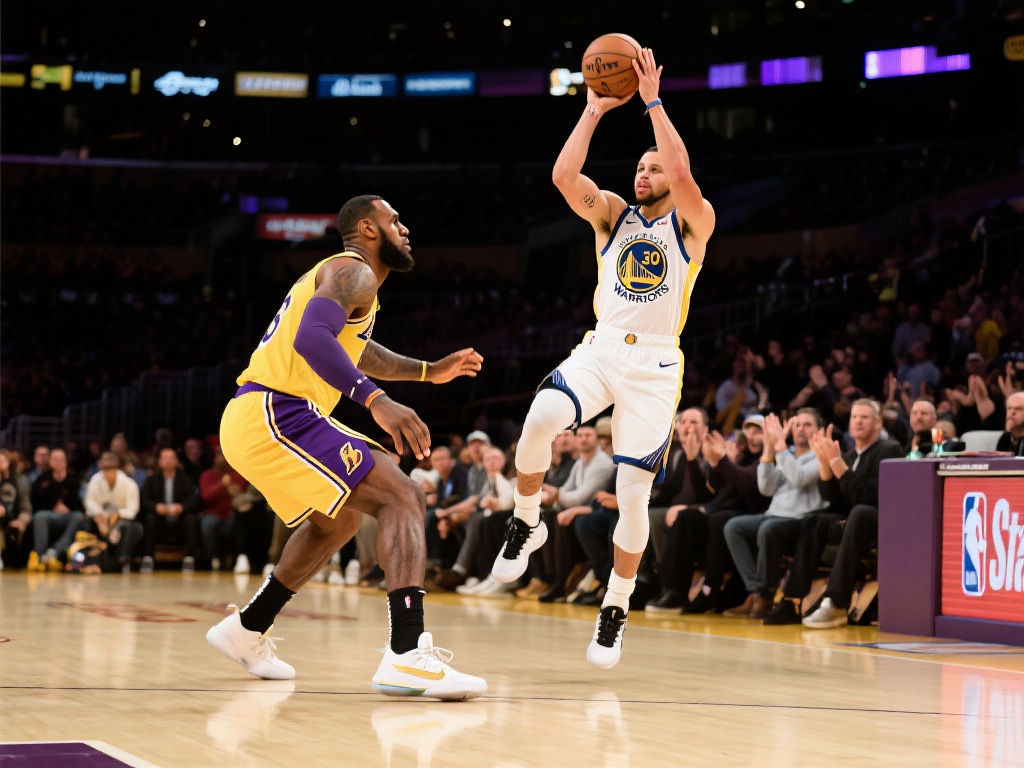 勇士湖人巅峰对决：库里4月4日经典常规赛集锦
